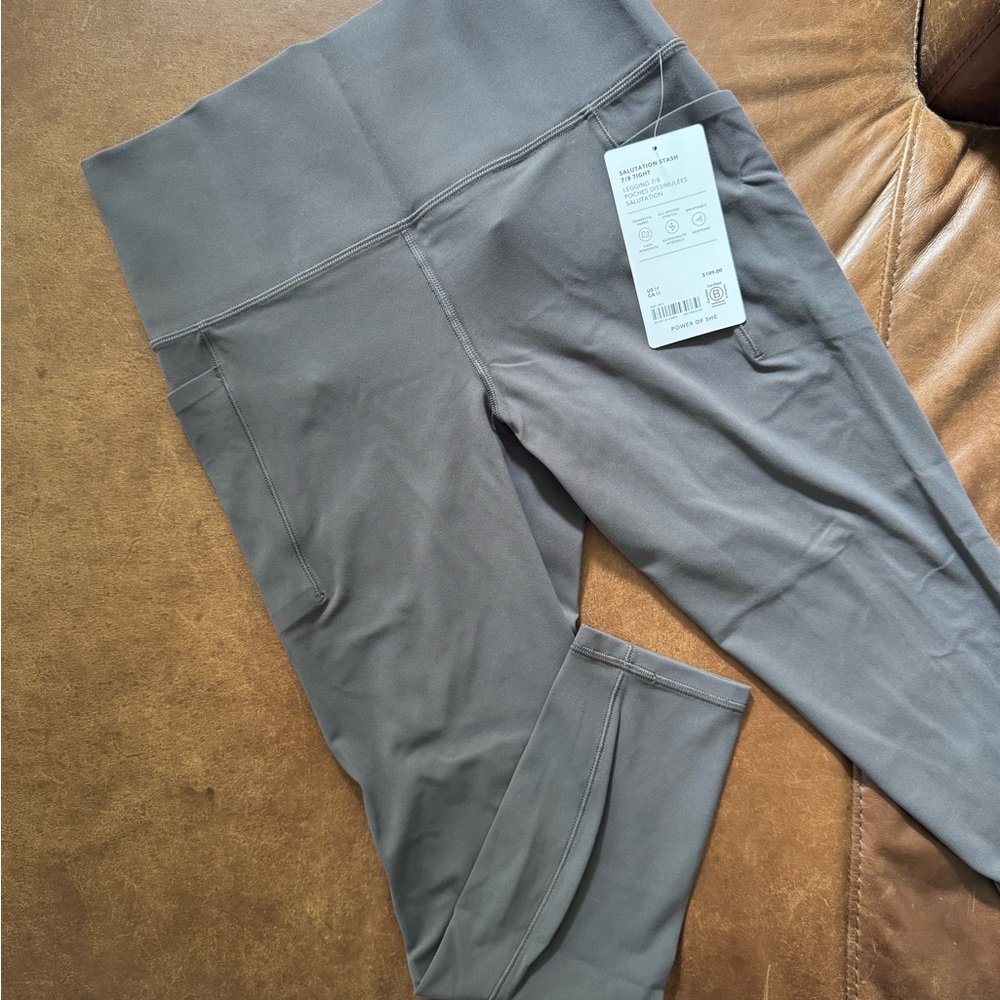 Athleta Gray High-Waisted 7/8 Leggings